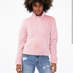 Brand new pink Aeropostale half zip pull over